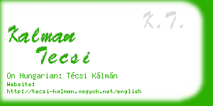 kalman tecsi business card