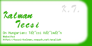 kalman tecsi business card